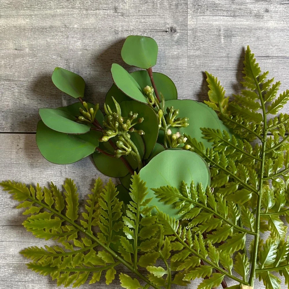 Artificial Mixed Eucalyptus Fern Berries Greenery Branches Stems 30 Bundles